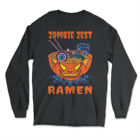 Zombie Zest Ramen Bowl Halloween Noodle Print product - Long Sleeve T-Shirt - Black