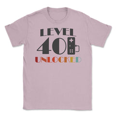 Funny 40th Birthday Gamer Level 40 Unlocked Vintage Style design - Light Pink