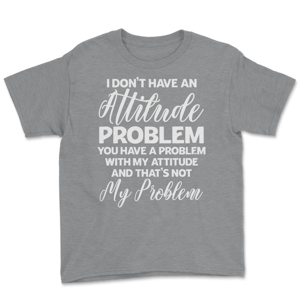 Funny I Don't Have An Attitude Problem Sarcastic Humor graphic Youth - Grey Heather