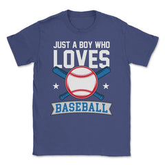 Funny Just A Boy Who Loves Baseball Pitcher Catcher Batter design - Purple