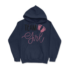 Funny Team Girl Baby Shower Gender Reveal Announcement product Hoodie - Navy