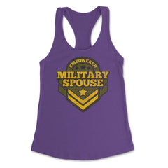 Empowered Military Spouse Badge design graphic Women's Racerback Tank