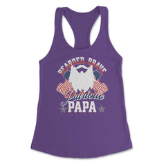 Bearded, Brave, Patriotic Papa 4th of July Independence Day graphic - Purple