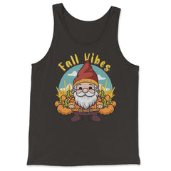 Fall Vibes Cute Gnome with Pumpkins Autumn Graphic product - Tank Top - Black