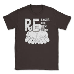 Recycle Reuse Renew Rethink Earth Day Environmental product Unisex - Brown