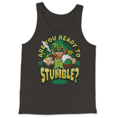 St Patrick’s Are You Ready to Stumble? Leprechaun Funny graphic - Tank Top - Black