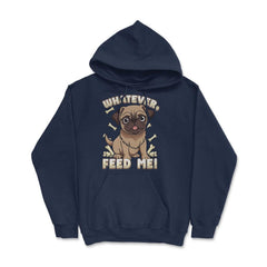 Pug Bossy Animal Whatever, feed me product - Hoodie - Navy