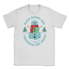 Bath Bomb-ing Through The Snow Rustic Winter graphic Unisex T-Shirt - White