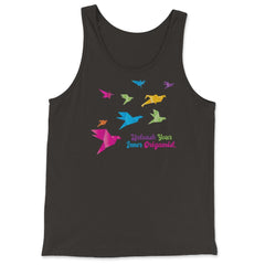 Unleash Your Inner Origamist Colorful Origami Flying Birds product - Tank Top - Black