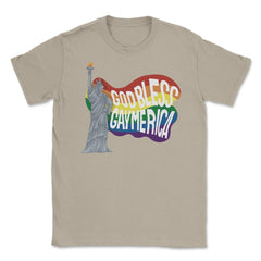 God Bless Gaymerica Statue Of Liberty Rainbow Pride Flag design - Cream