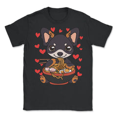 Chihuahua eating Ramen Cute Puppy Eating Noodles Gift product Unisex - Black