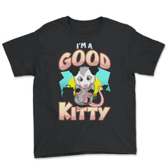 I’m a Good Kitty Funny Possum Lover Trash Animal Possum Pun print - Youth Tee - Black