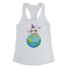 Happy Earth Day Sloth Funny Cute Gift for Earth Day design Women's - White