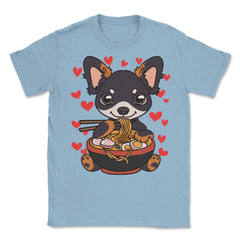 Chihuahua eating Ramen Cute Puppy Eating Noodles Gift product Unisex - Light Blue