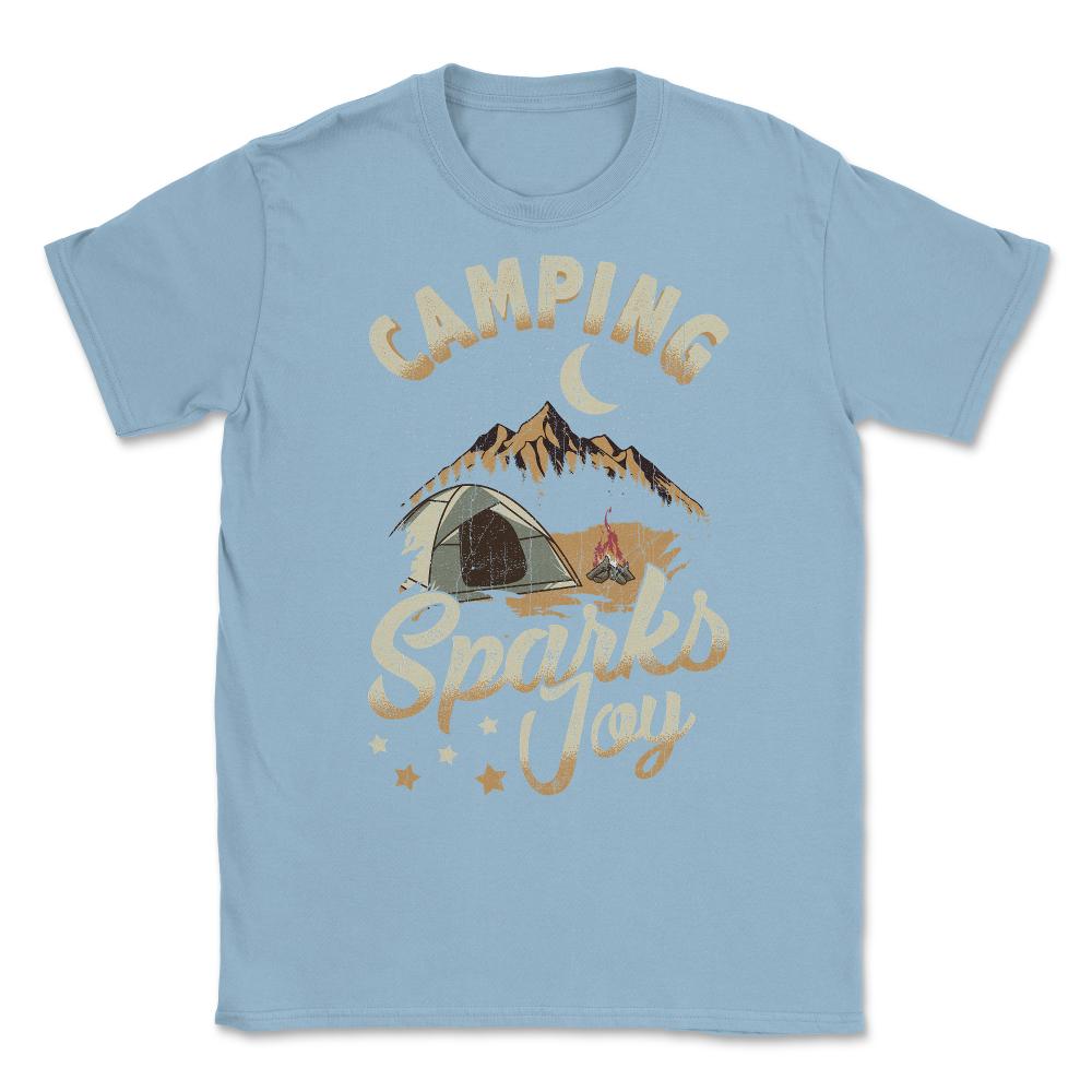 Camping Sparks Joy Bonfire Mountains Nature Outdoor print Unisex - Light Blue