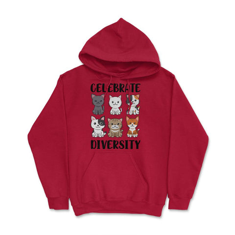 Funny Celebrate Diversity Cat Breeds Owner Of Cats Pets design Hoodie - Red