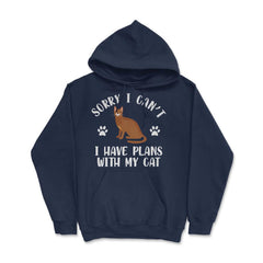 Funny Sorry I Can't I Have Plans With My Cat Pet Owner Gag design - Navy