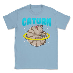 Caturn Cat in Space Planet Saturn Kitty Funny Design design Unisex - Light Blue