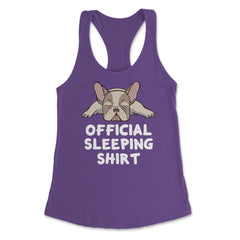 Funny Frenchie Dog Lover French Bulldog Official Sleeping graphic - Purple