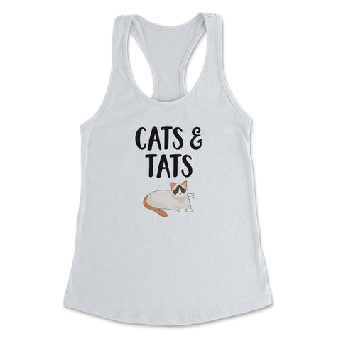 Funny Cats And Tats Tattooed Cat Lover Pet Owner Humor print Women's - White