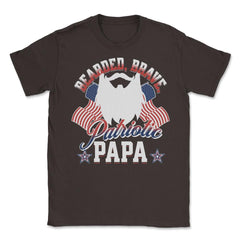 Bearded, Brave, Patriotic Papa 4th of July Independence Day graphic - Brown