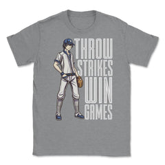 Pitcher Throw Strikes Win Games Baseball Player Pitcher product - Grey Heather