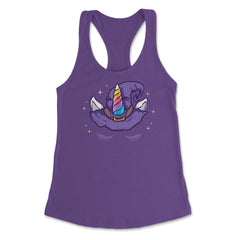 Unicorn Face with Long Lashes Witch Hat Characters Women's Racerback