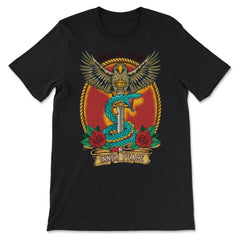 Dagger Art Snake & Eagle Tattoo Dagger Symbolism print - Premium Unisex T-Shirt - Black