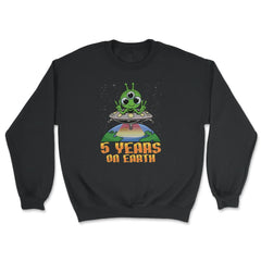 Science Birthday Alien UFO & Earth Science 5th Birthday design - Unisex Sweatshirt - Black