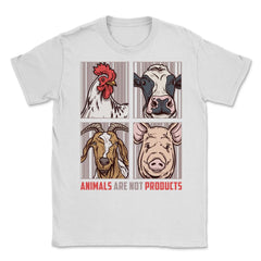 Animals Are Not Products Animal Rights Vegan print Unisex T-Shirt - White