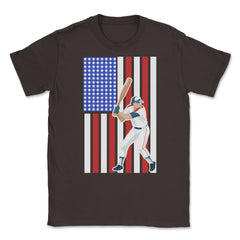 Funny Baseball Batter Hitter USA American Flag Patriotic product - Brown