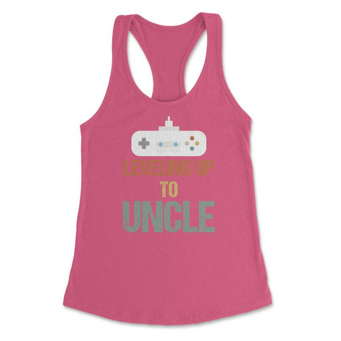 Funny Leveling Up To Uncle Gamer Vintage Retro Gaming print Women's - Hot Pink