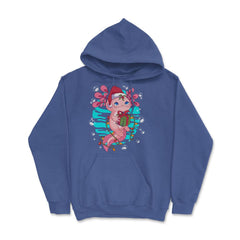 Axolotl Christmas with Santa’s Hat & Wrapped in Lights product Hoodie - Royal Blue