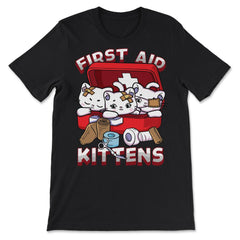 First Aid Kittens Pun Kawaii Kitties inside First Aid Box graphic - Premium Unisex T-Shirt - Black