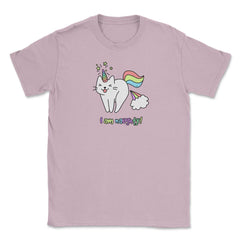 Caticorn I am naughty! Novelty Gift design graphics Tee Unisex T-Shirt - Light Pink
