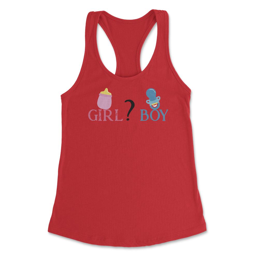 Funny Girl Boy Baby Gender Reveal Announcement Party product Women's - Red