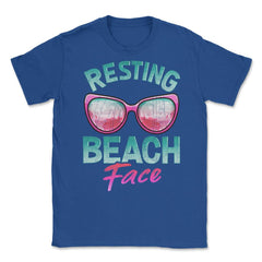 Resting Beach Face Summer Vacation Women print Unisex T-Shirt - Royal Blue