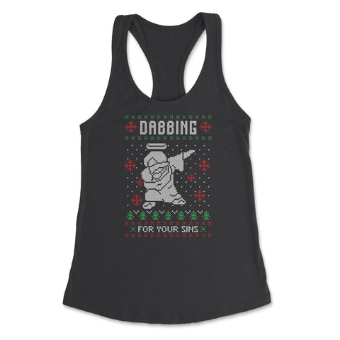 Dabbing Jesus Ugly Christmas graphic Style Funny design Women's - Black