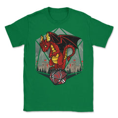 Dragon Sitting On A Dice Mythical Creature For Fantasy Fans design - Green