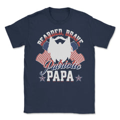 Bearded, Brave, Patriotic Papa 4th of July Independence Day graphic - Navy