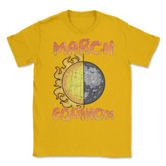 March Equinox Sun and Moon Cool Gift product Unisex T-Shirt - Gold