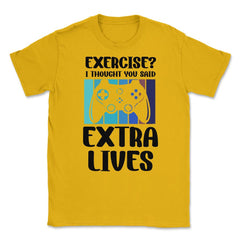 Funny Gamer Vintage Exercise Thought You Said Extra Lives graphic - Gold