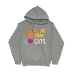 Funny I Love Cats Heart Cat Lover Pet Owner Cute Kitten product Hoodie - Grey Heather