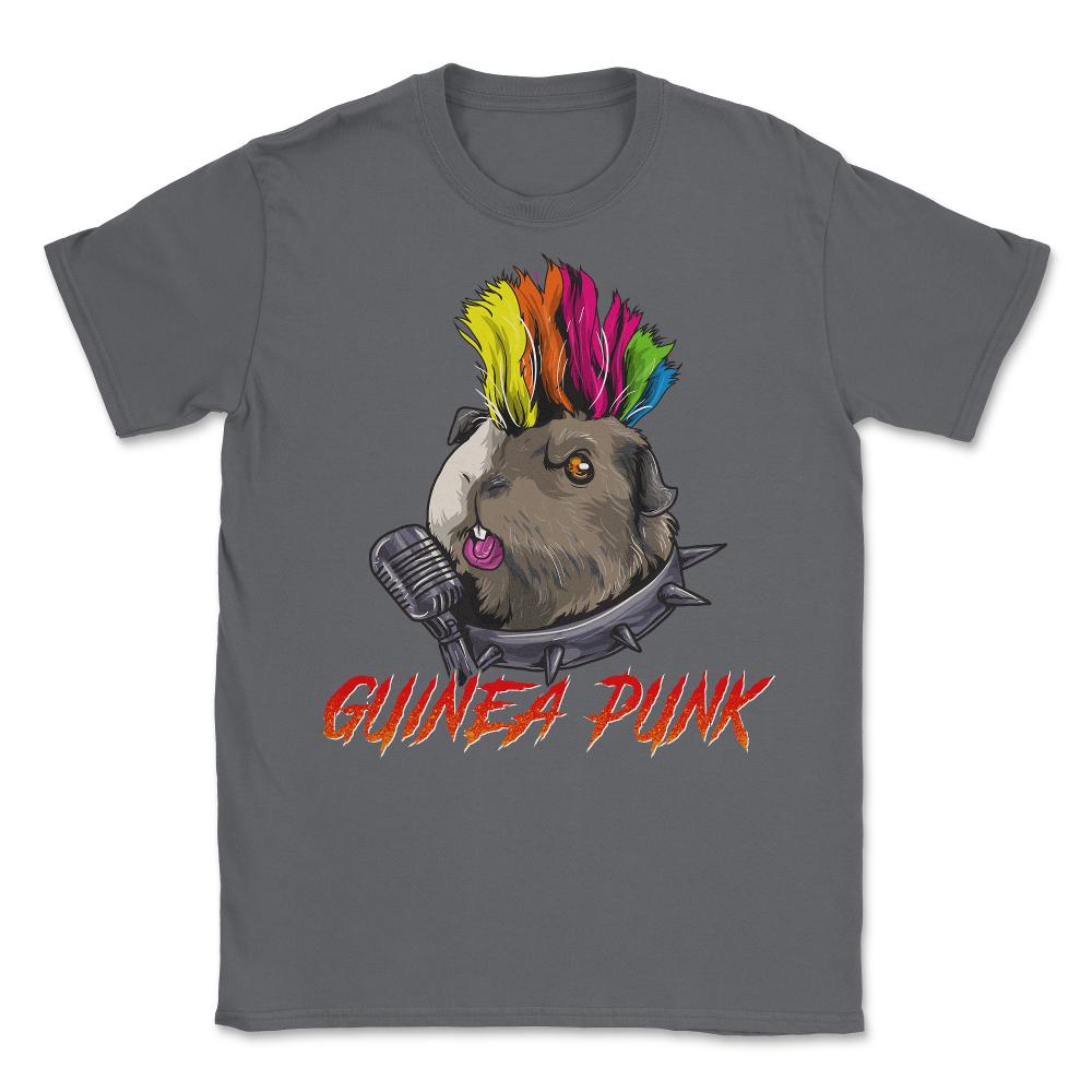 Punk Guinea Pig Guinea Punk for Cavy Lovers Gift  print Unisex T-Shirt - Smoke Grey