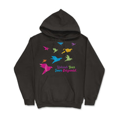 Unleash Your Inner Origamist Colorful Origami Flying Birds product - Hoodie - Black