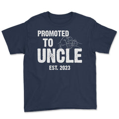 Funny Promoted To Uncle Est 2023 Soon To Be Uncle design Youth Tee - Navy