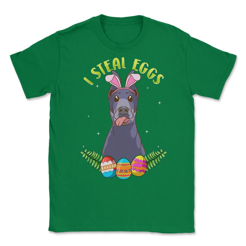 Easter Doberman Pinscher with Bunny Ears Funny I steal eggs product - Green