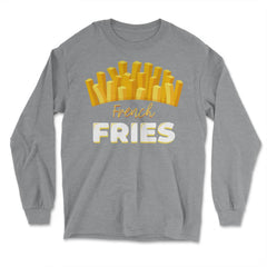 Lazy Funny Halloween Costume Pretend I'm A French Fry graphic - Long Sleeve T-Shirt - Grey Heather