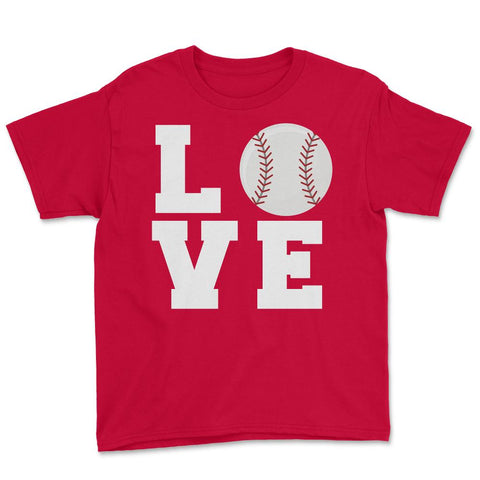 Funny Baseball Love Mom Dad Coach Player Athlete Sport design Youth - Red