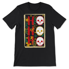 Christmas Skulls Icon Holiday Skulls Ho Ho Ho product - Premium Unisex T-Shirt - Black